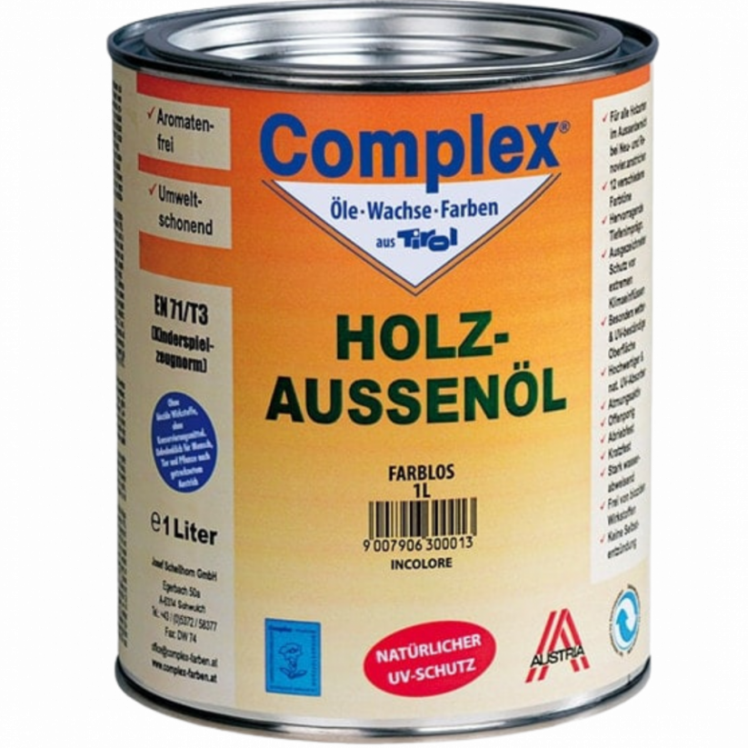 Complex Holzaussenöl - různé odstíny - Barva: ComplexHAÖ-bezbarvý, Objem: 1 litr